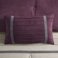7 Pc Pieced Faux Suede Comforter Set Purple Queen Queen Purple Polyester
