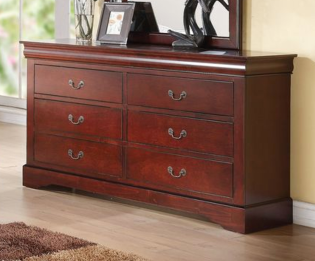 Louis Philippe Iii Cherry Finish Dresser Cherry Synthetic Wood