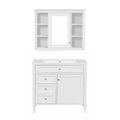 36'' Bathroom Vanity With Medicine Cabinet, Royal Blue Mirror Cabinet, Modern Bathroom Storage Cabinet With 2 Soft Closing Doors And 4 Drawers, Single Sink Bathroom Vanity 4 White 2 5 Bathroom Wall