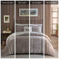 Plush To Sherpa Down Alternative Comforter Set King Grey Ivory Polyester
