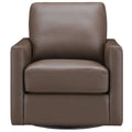Dillon Swivel Leather Chair Dark Granite Memory Foam Genuine Leather