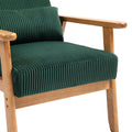 Leisure Chair With Solid Wood Armrest And Feet, Leisure Chair, Wood Frame, Velvet, Solid Rubber Wood Legs, Mid Century Modern Accent Chair, For Living Room Bedroom Studio Chair,Two Packs Emerald Corduroy