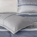 7 Piece Jacquard Comforter Set Navy Cal King California King Navy Polyester