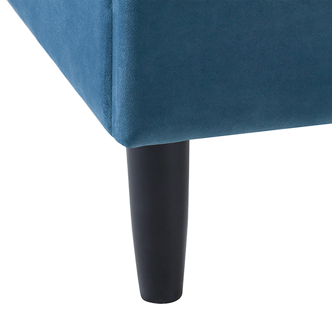 Aspen Vertical Tufted Modern Headboard Platform Bed Set, Queen, Satin Teal Blue Velvet Box Spring Not Required Queen Blue Wood Foam Velvet Velvet