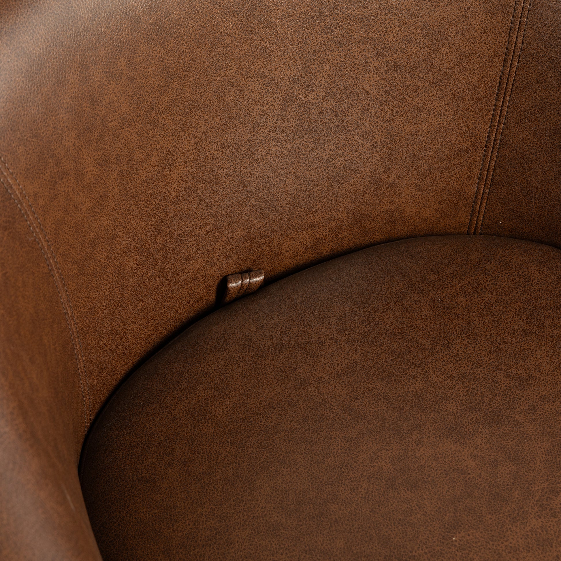 Upholstered Swivel Barrel Armchair With Storage Modern Living Room Side Chair For Bedroom Office Reading Spaces Pu Dark Brown Dark Brown Foam Upholstered
