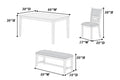 Dining Room Furniture Gray 6Pcs Set Dining Table 4X Side Chairs A Bench Rubberwood Unique Design Back Chair Gray Wood Dining Room Bench Seating Rectangular Dining Table With Chair And Bench Wood