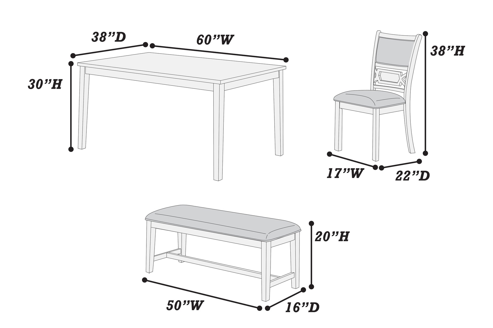 Dining Room Furniture Gray 6Pcs Set Dining Table 4X Side Chairs A Bench Rubberwood Unique Design Back Chair Gray Wood Dining Room Bench Seating Rectangular Dining Table With Chair And Bench Wood