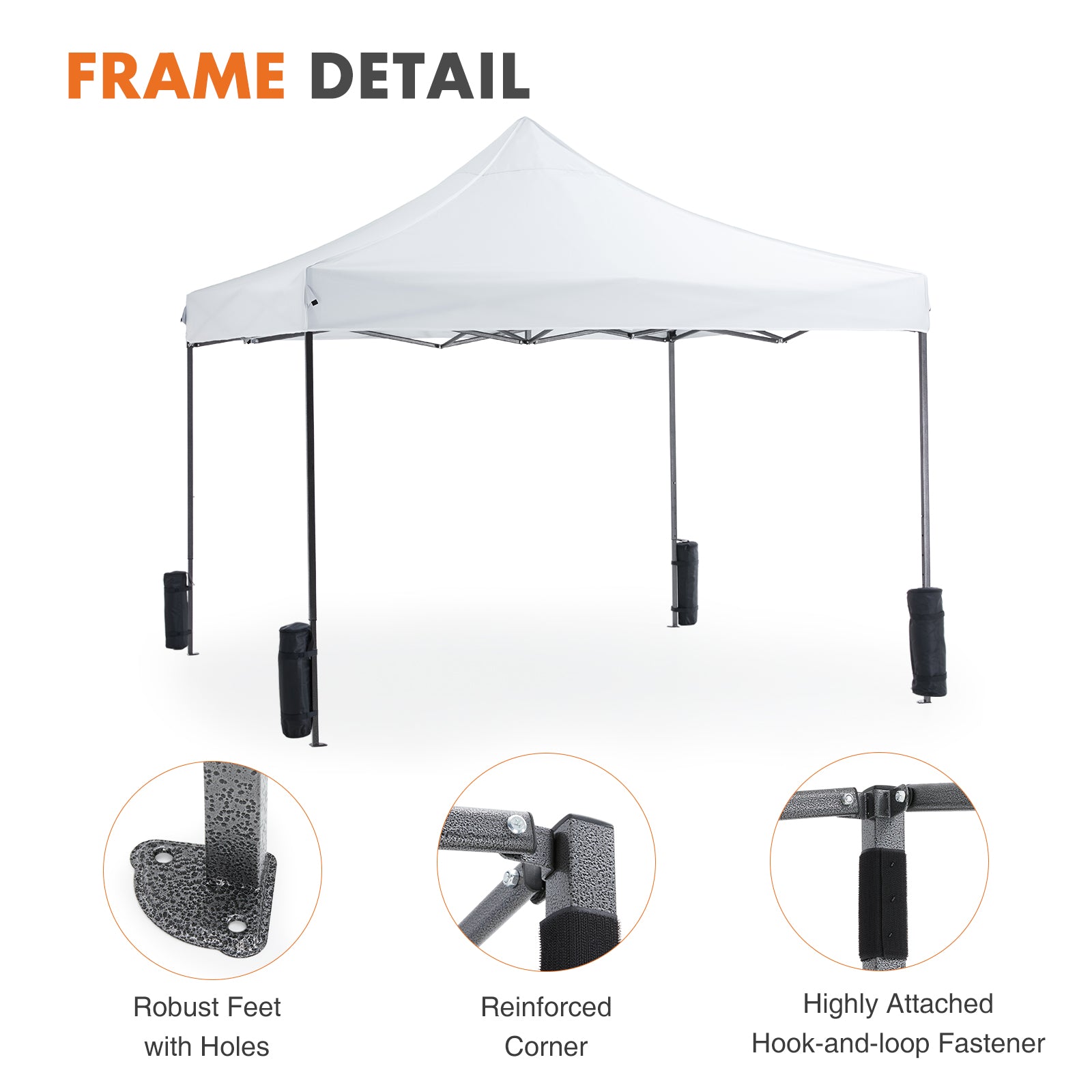 10 X 10Ft Pop Up Canopy Tent Easy Setup Outdoor Shade Instant Portable Sun Shelter Canopy Tent For Parties Camping Beach,White White Pe Rattan Iron Waterproof Fabric