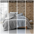 Faux Fur Comforter Set King Grey Polyester