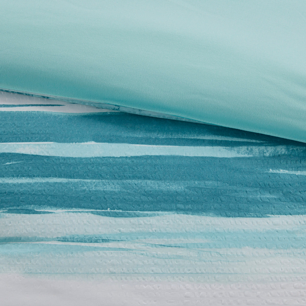 8 Piece Printed Seersucker Comforter And Quilt Set Collection Aqua King Cal King King Aqua Polyester
