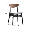 Rebi Gray Linen, Walnut & Black Finish Side Chair Set Of 2 Black,Gray,Walnut Linen,Synthetic Wood