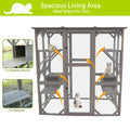Catio Outdoor Cat Enclosure Cat Catio Cat House, Cat Cage Condo Indoor Playpen Kitty House Shelter With Multi Platforms, Waterproof Roof, Pull Out Tray 71.3