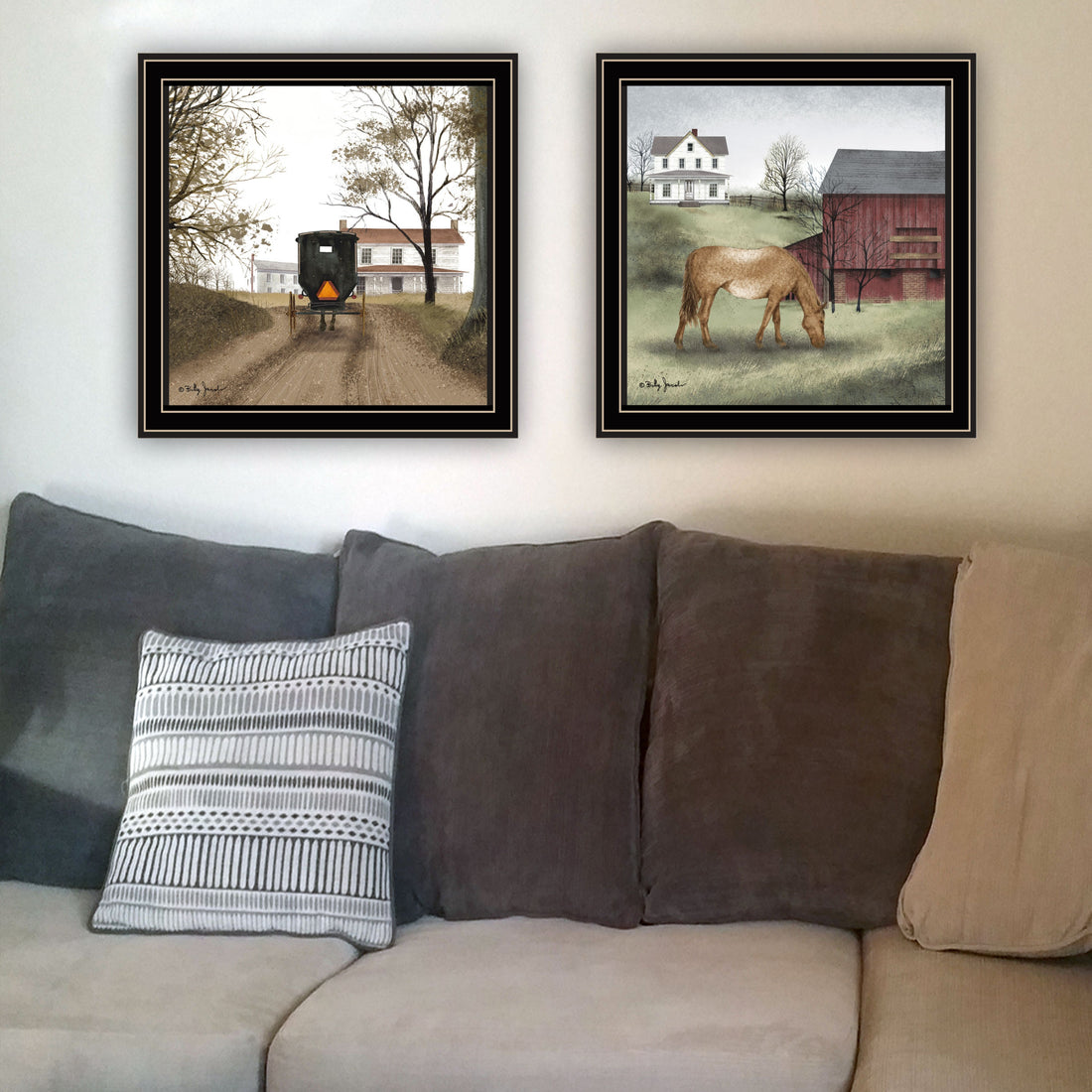 2 Piece Vignette The Old Mare, Heading' Home Black Framed Wall Art For Living Room, Bedroom Wall Art Print For Home Decor By Billy Jacobs Multicolor Wood Paper