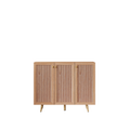 Storage Cabinet With Three Doors,Wood Sideboard Buffet Storage With Adjustable Shelf,Wood Coffee Bar Cabinet,Kitchen Buffet Cabinet Cupboard,46.85''W X 13.5''D X 38.19''H. Orange Yellow Particle