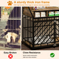 43.3 Inch Dog Crate Furniture For Large Dogs,Wooden Dog Crate With Divider,Double Door Dog Kennel With Three Drawers Storages,Heavy Duty Dogs Decorative Pet House For Large Medium Dogs ,Rustic Brown