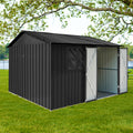 Metal Garden Sheds 6Ftx8Ft Outdoor Black With Window Black Metal