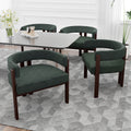 Coolmore Modern Accent Chair Teddy Upholstered Armchair With Open Back 3 Legs Barrel Dining Chair Comfy Side Chair For Living Room Bedroom Dining Room Set Of 2 Emerald Emerald Primary Living Space