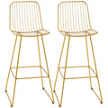 Homcom Modern Bar Stools, Metal Wire Bar Height Barstools, 30