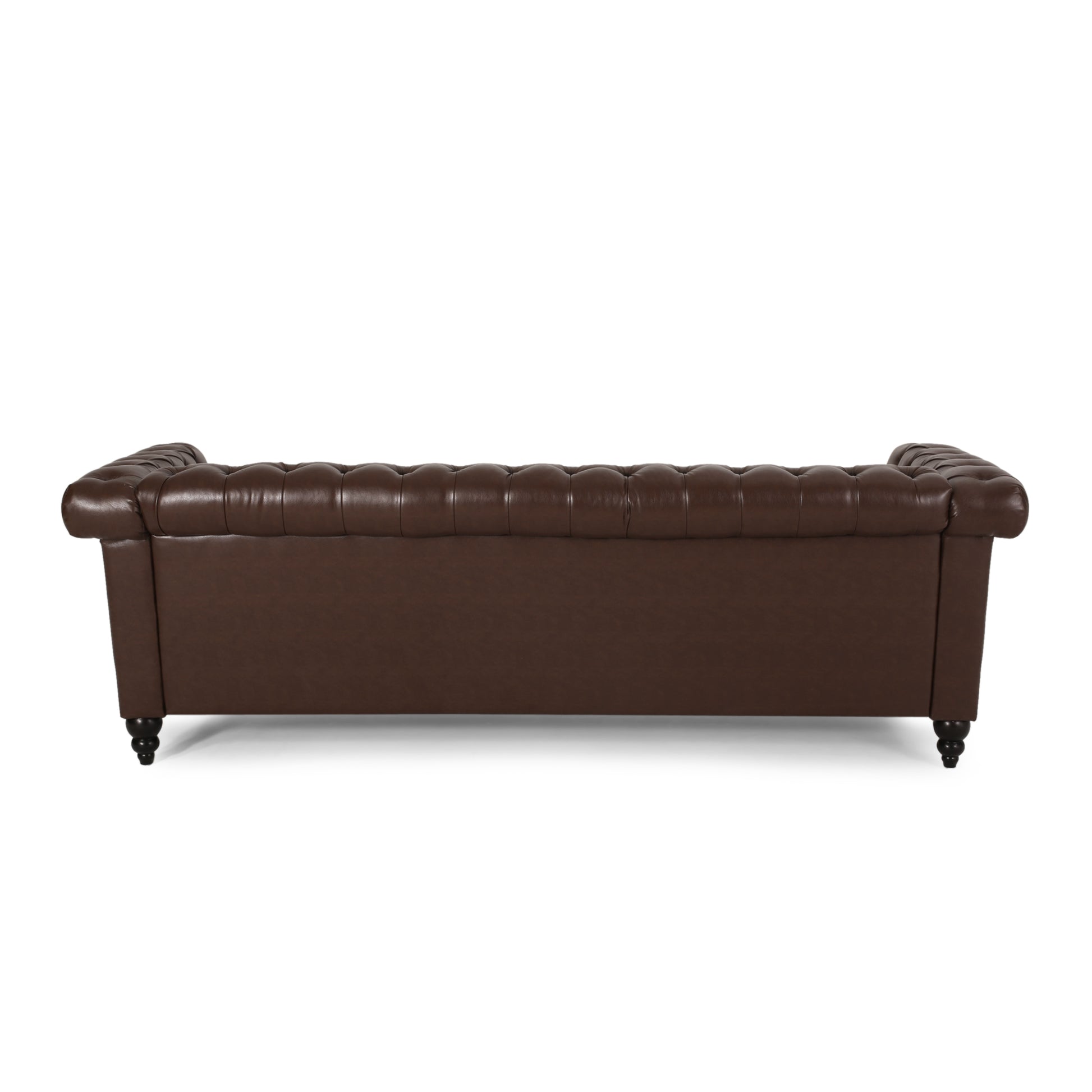 Sofa 3 Seater Dark Brown Pu 3 Seat