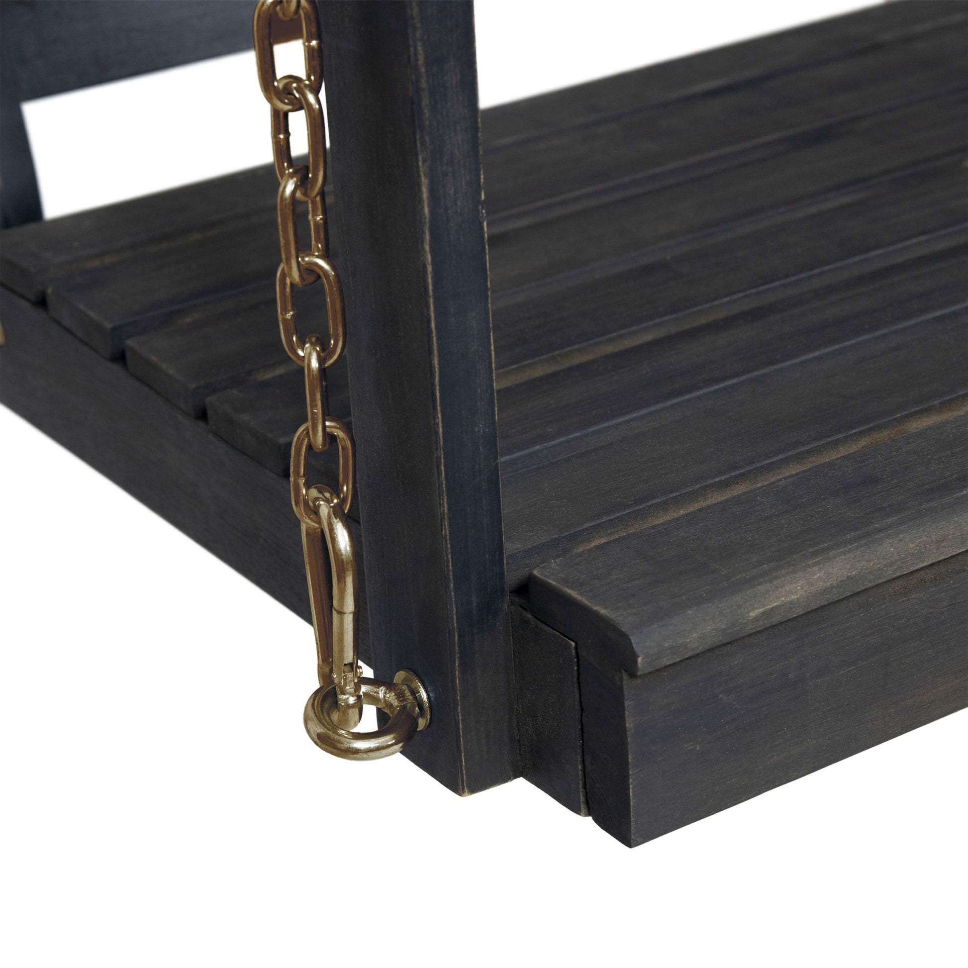 Tambora Porch Swing Dark Grey Wood Metal