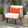 Nic Club Chair Brown Pe Rattan Iron Waterproof Fabric