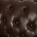 Sofa 3 Seater Dark Brown Pu 3 Seat