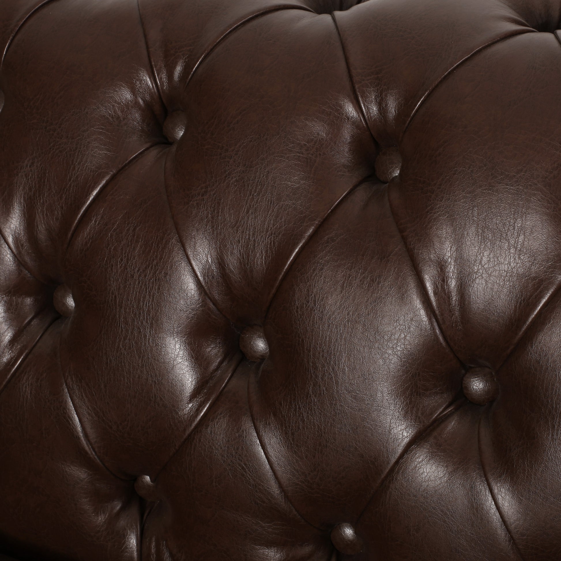 Sofa 3 Seater Dark Brown Pu 3 Seat
