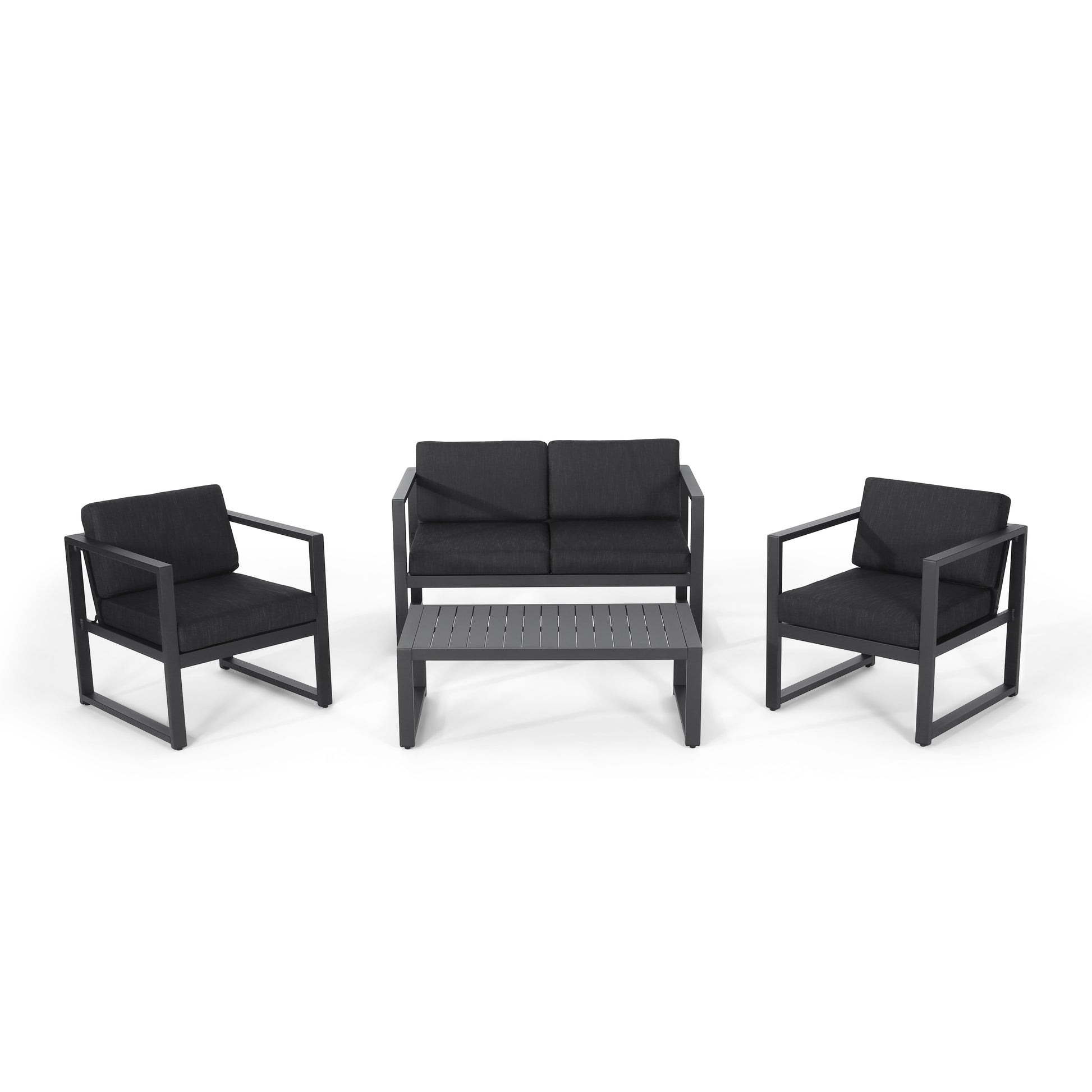Navan 4 Pc Chat Set Dark Gray Aluminium