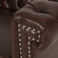 Sofa 3 Seater Dark Brown Pu 3 Seat