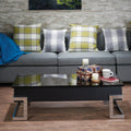 Calmam Black High Gloss & Chrome Finish Coffee Table W Lift Top Black Synthetic Wood