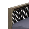 Outdoor Acacia Wood Club Chair With Wicker Accents, Gray Mixed Gray Brown, 30.25