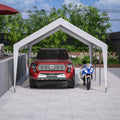 13X20 Heavy Duty Steel Carport Storage Canopy Garage Tent W Removable Sidewalls White Metal