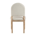 Natural Finish Dining Side Chairs Set Of 2, Beige Fabric Upholstered Seat Back Classic Luxury Dining Room Furniture Beige Dining Room Classic Set Of 2 Wood
