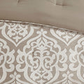 8 Piece Jacquard Comforter Set Tan Ivory Cal King California King Tan Ivory Polyester