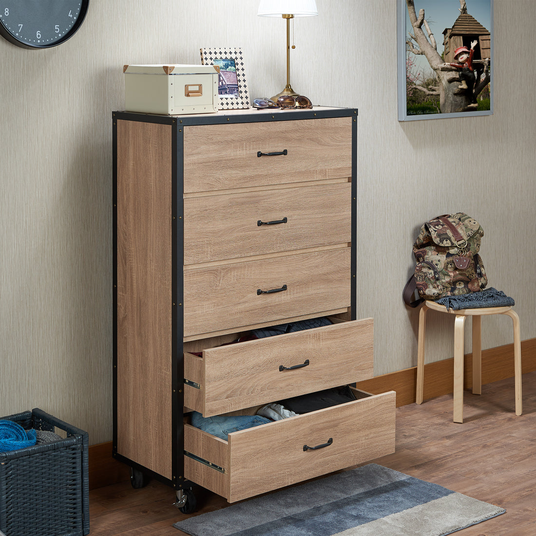 Bemis Weathered Light Oak Finish Chest Light Oak Mdf,Synthetic Wood