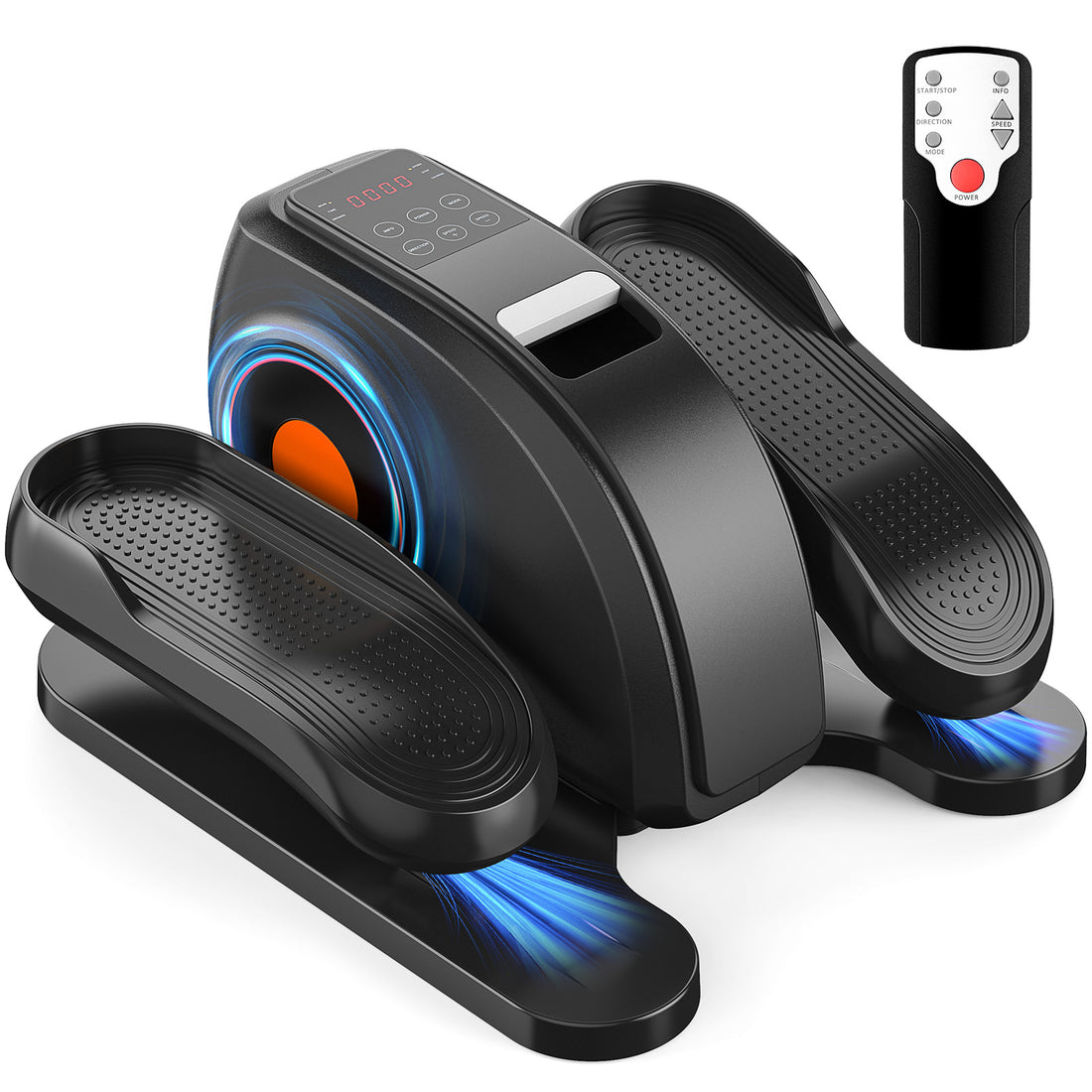 Under Desk Elliptical Machine Compact & Quiet Mini Pedal Exerciser With Adjustable Speed, Led Display, Portable Fitness Solution For Home Or Office Workouts Black Abs