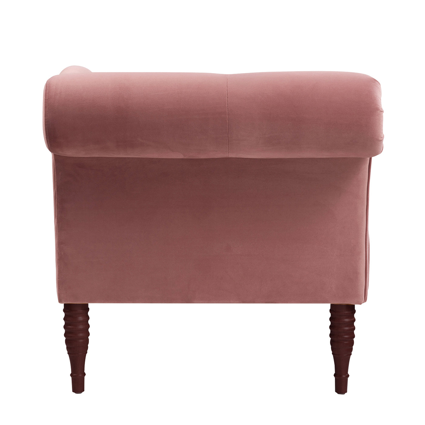 Samuel Tufted Roll Arm Chaise Lounge, Ash Rose Pink Velvet Pink Foam Velvet
