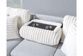 Ford Light Grey White Reversible Pull Out Sofa Bed Light Gray Fabric 3 Seat