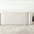 Coolmore Storage Ottoman,Bedroom End Bench,Upholstered Fabric Storage Ottoman With Safety Hinge, Entryway Padded Footstool, Ottoman Bench For Living Room & Bedroom Beige Beige Foam Velvet