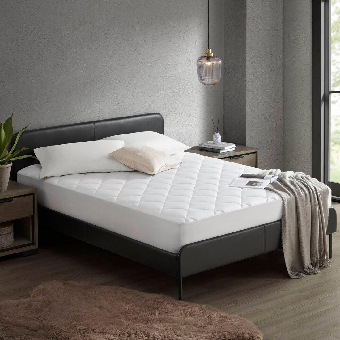 Overfilled Deep Pocket Mattress Pad White King White Nylon King