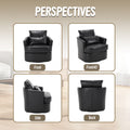 Coolmore Swivel Barrel Chair, Comfy Round Accent Sofa Chair For Living Room, 360 Degree Swivel Barrel Club Chair, Leisure Arm Chair For Nursery, Hotel, Bedroom, Office, Lounge Black Pu Black Pu