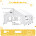 20X20Ft Party Tent Heavy Duty, Large Wedding Event Shelters With 2 Storage Bags & Removable Sidewalls, Outdoor Canopy Gazebo Commercial Tents For Parties Carport Camping Garden Patio White Metal