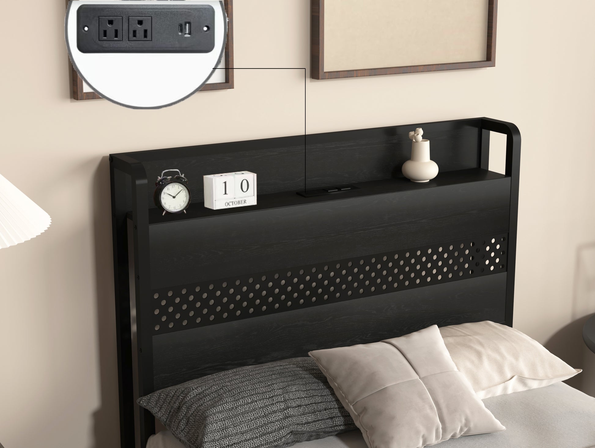 Twin Bed Frames With Headboard, Twin Size Bed Frames With Storage Drawers, Twin Bed, Black Metal Platform Bed Frame, Single Bed Frame, No Box Spring Needed Black Mdf Metal