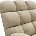 The Granada Recliner In Khaki Khaki Manual Handle Wood Handle Foam Microsuede,Polyester