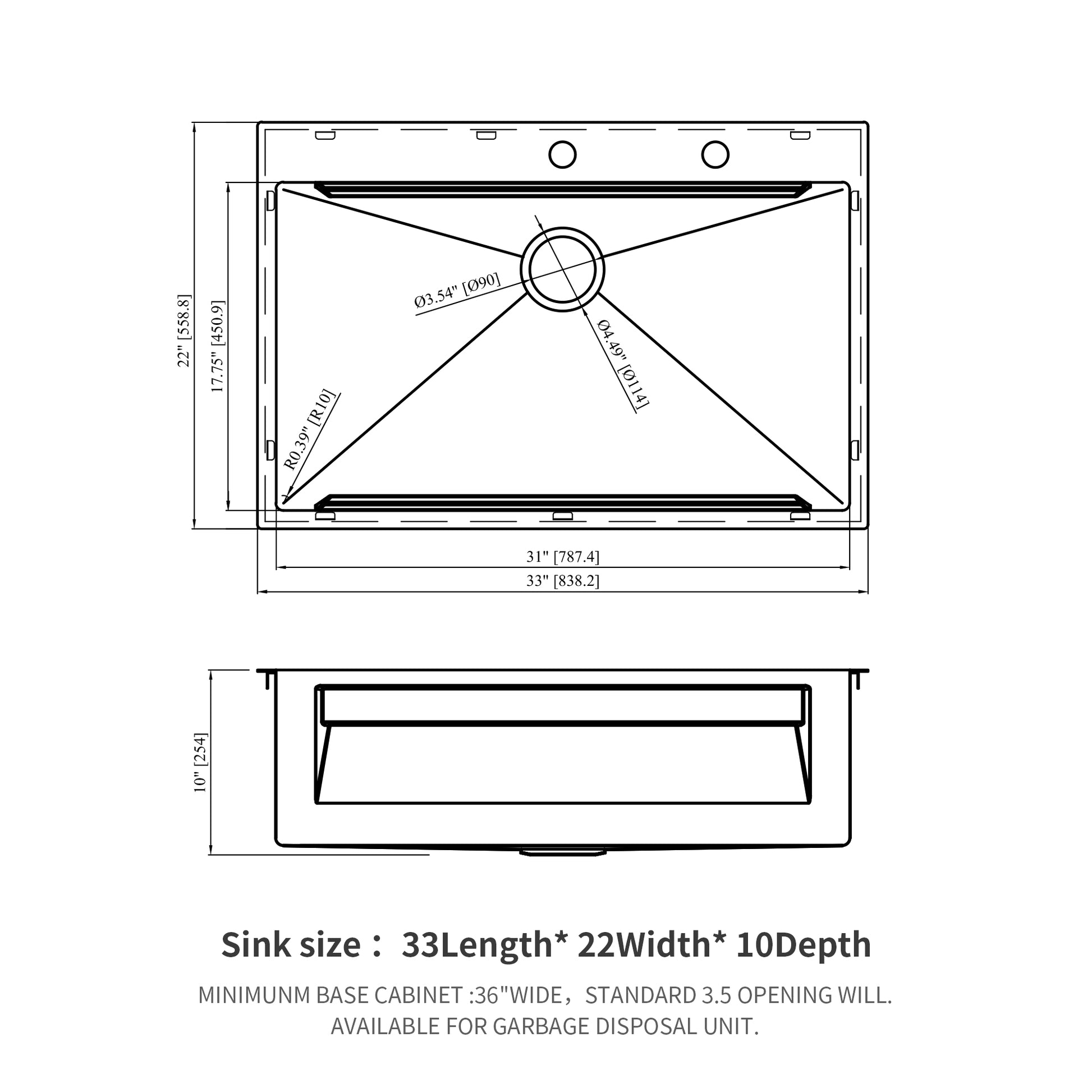 33" Drop In Kitchen Sink 33*22 Inch Kitchen Sink Drop In Topmount Single Bowl 16 Gauge Stainless Steel Ledge Workstation Kitchen Sinks Brushed Nickel Stainless Steel