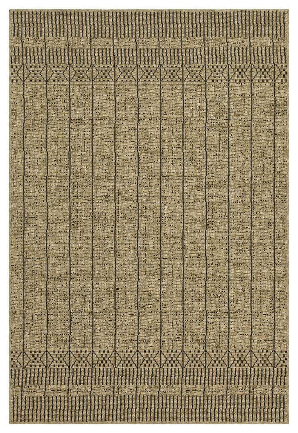 Earth Gc Ntl1008 Jute Black 5 Ft. 3 In. X 7 Ft. 3 In. Indoor Outdoor Area Rug Natural Black Polyester Polypropylene