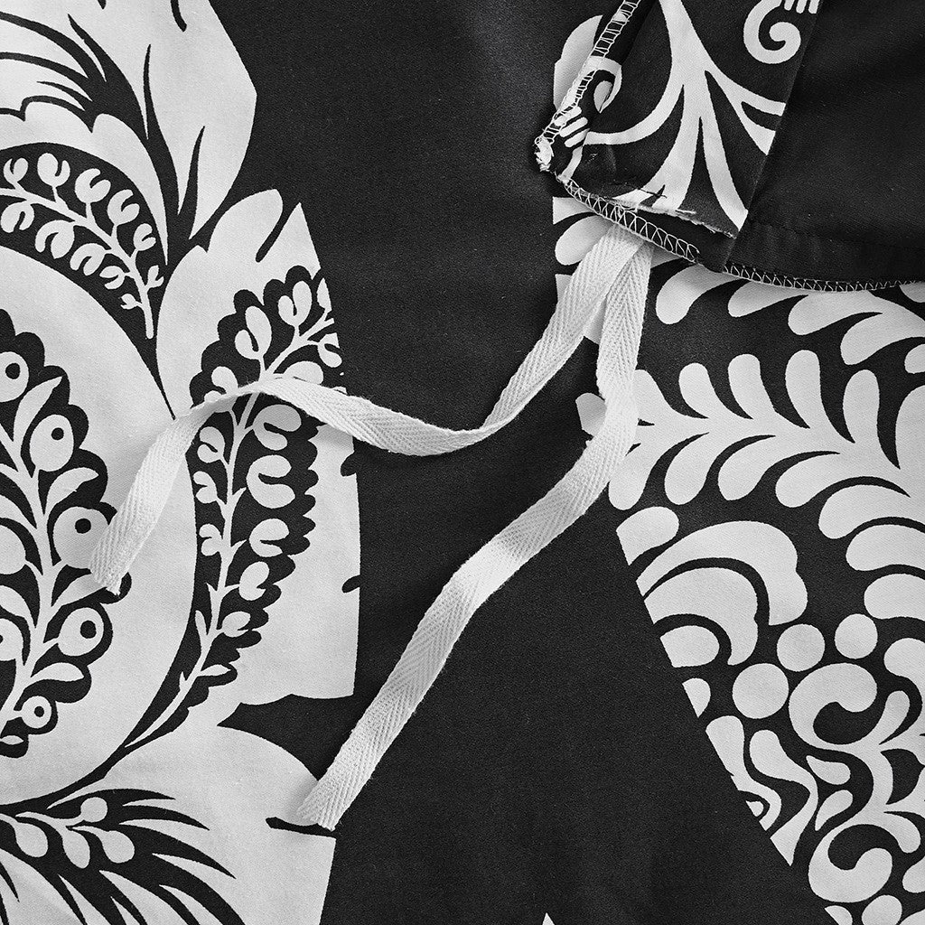 6 Piece Printed Duvet Cover Set Queen Multicolor Polyester