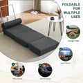 Single Sofa Chair Foldable Single Sofa Bed With Pillow,Portable Foldable Sofa Bed,Leisure Sofa Chair,Easy To Store,Made Ofand Wearable Linen,Dark Grey Dark Gray Modern Foam Linen