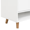 Sleek And Contemporary Shoe Cabinet With Adjustable Shelves, Minimalist Home Organizer With Solid Wood Legs, Storage Sideboard For Entryway, Living Room, White White Primary Living Space Particle Board
