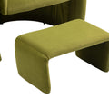 Coolmore Accent Chair With Ottoman, Mid Century Modern Barrel Chair Upholstered Club Tub Round Arms Chair For Living Room Bedroom Office Olive Green Velvet Olive Green Foam Velvet